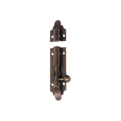 Tradco Barrel Bolt Victorian Antique Brass L100xW32mm Bolt 9mm