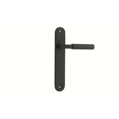 Iver Door Lever Berlin Oval Latch Pair Matt Black L120xP57mm BPH240xW40mm