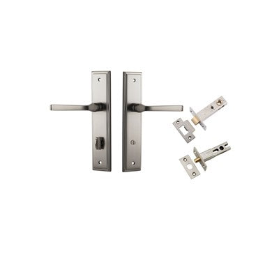 Iver Door Lever Annecy Stepped Satin Nickel Privacy Kit