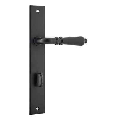 Iver Door Lever Sarlat Rectangular Privacy Pair Matt Black CTC85mm L111xP53mm BPH240xW38mm