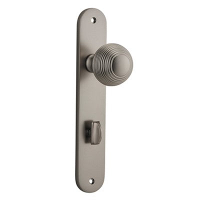 Iver Door Knob Guildford Oval Privacy Pair Satin Nickel CTC85mm D52xP72mm BPH240xW40mm