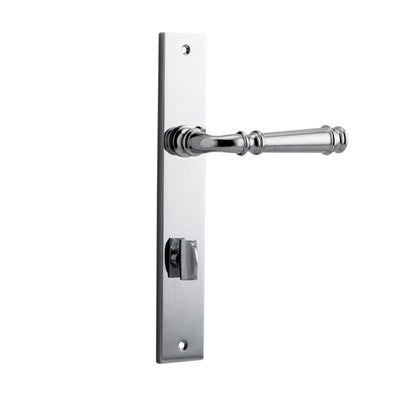 Iver Door Lever Verona Rectangular Privacy Pair Polished Chrome CTC85mm L122xP56mm BPH240xW38mm