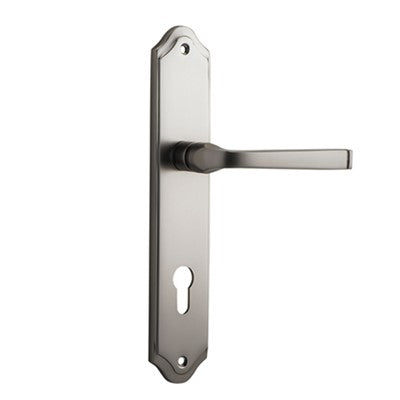 Iver Door Lever Annecy Shouldered Euro Pair Satin Nickel CTC85mm L117xP65mm BPH250xW48mm