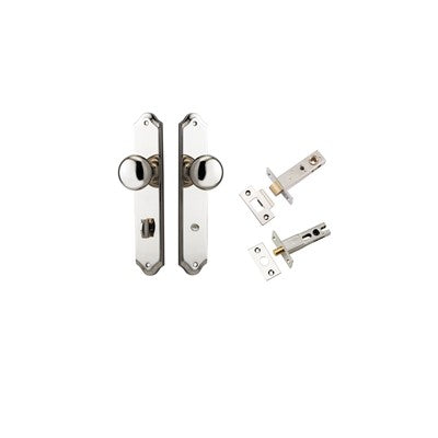 Iver Door Knob Cambridge Shouldered Polished Nickel Privacy Kit