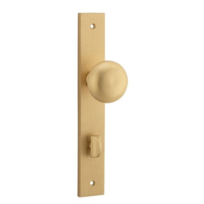 Iver Door Knob Cambridge Rectangular Privacy Pair Satin Brass CTC85mm D55xP60mm BPH240xW38mm