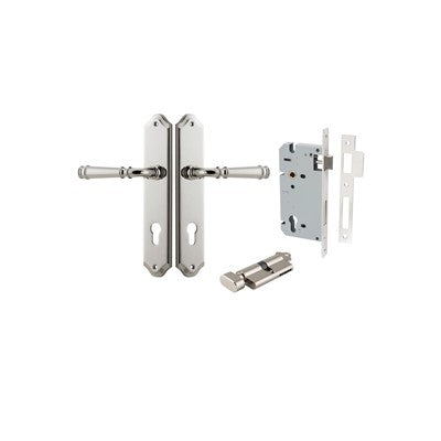 Iver Door Lever Verona Shouldered Polished Nickel Key / Thumb Entrance Kit