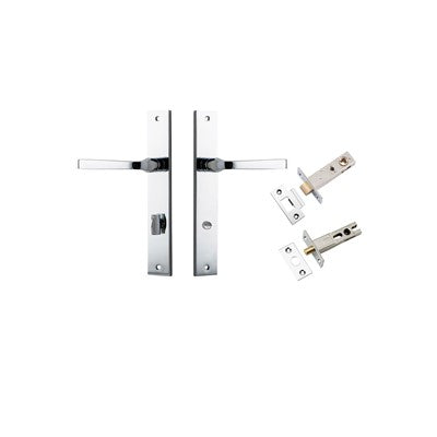 Iver Door Lever Annecy Rectangular Polished Chrome Privacy Kit