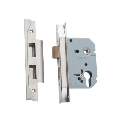 Tradco Mortice Lock Euro Rebated Satin Nickel CTC47.5mm Backset 57mm