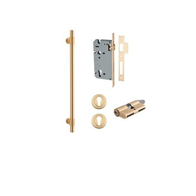 Iver Pull Handle Helsinki Brushed Brass CTC450mm Key / Key Entrance Kit