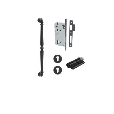 Iver Pull Handle Sarlat Matt Black CTC450mm Key / Key Entrance Kit