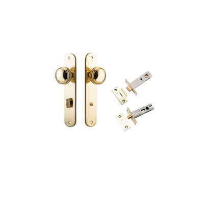 Iver Door Knob Paddington Oval Polished Brass Privacy Kit