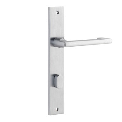 Iver Door Lever Baltimore Return Rectangular Privacy Pair Brushed Chrome CTC85mm L128xP54mm BPH240xW38mm