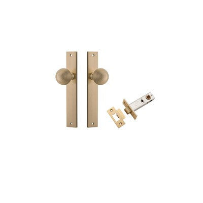 Iver Door Knob Guildford Rectangular Brushed Brass Passage Kit