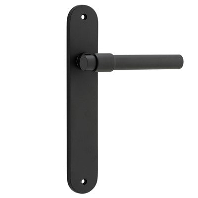 Iver Door Lever Helsinki Oval Latch Pair Matt Black L137xP58mm BPH240xW40mm