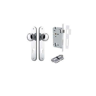 Iver Door Knob Paddington Oval Polished Chrome Key / Key Entrance Kit