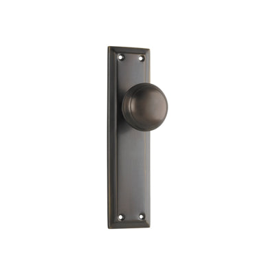 Tradco Door Knob Richmond Latch Pair Antique Brass H200xW50xP62mm