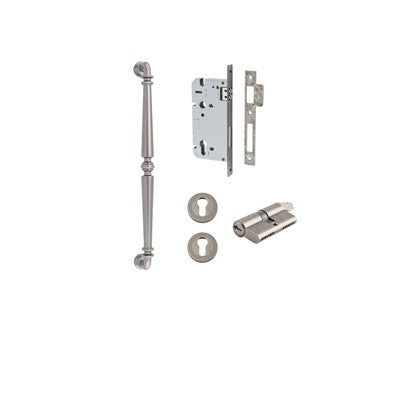 Iver Pull Handle Sarlat Distressed Nickel CTC450mm Key / Key Entrance Kit