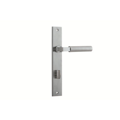 Iver Door Lever Berlin Rectangular Privacy Pair Brushed Chrome CTC85mm L120xP57mm BPH240xW38mm