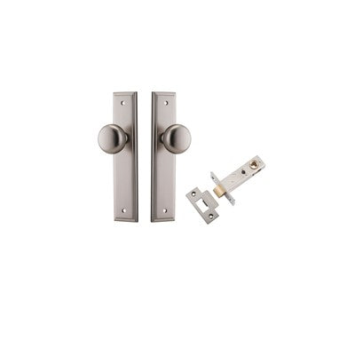 Iver Door Knob Cambridge Stepped Satin Nickel Passage Kit