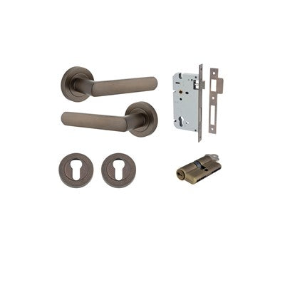 Iver Door Lever Osaka Rose Round Signature Brass Key / Key Entrance Kit