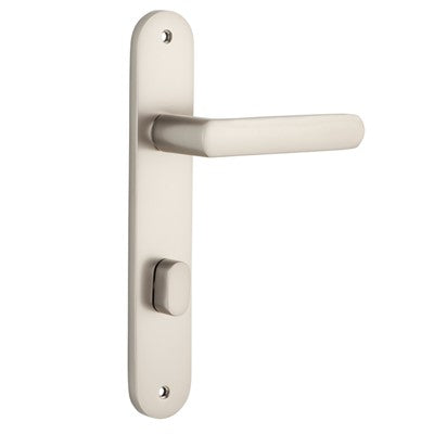 Iver Door Lever Osaka Oval Privacy Pair Satin Nickel CTC85mm L120xP52mm BPH240xW40mm