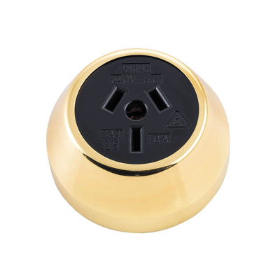 Tradco Socket Federation Black Mechanism Polished Brass D60xP29mm