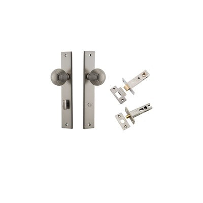 Iver Door Knob Guildford Rectangular Satin Nickel Privacy Kit