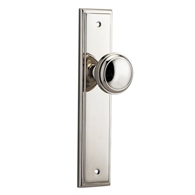 Iver Door Knob Paddington Stepped Latch Pair Polished Nickel D55xP64mm BPH237xW50mm