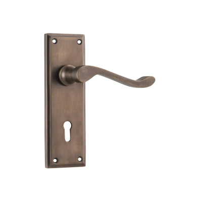 Tradco Door Lever Camden Lock Pair Antique Brass H152xW50xP60mm