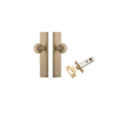 Iver Door Knob Guildford Stepped Brushed Brass Passage Kit