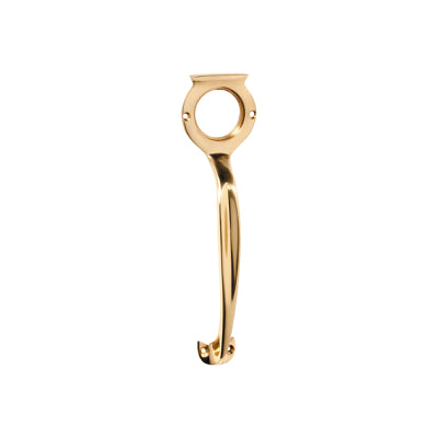 Tradco Pull Handle Cylinder Hole Polished Brass H185xW50xP28mm