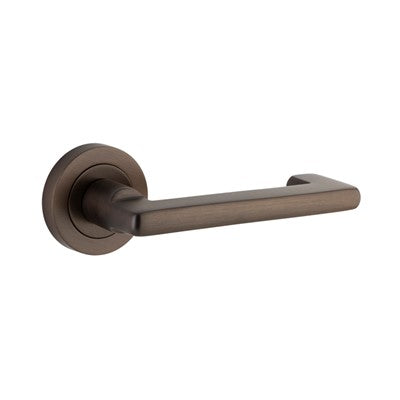 Iver Door Lever Baltimore Return Rose Round Concealed Fix Pair Signature Brass L128xP57mm BPD52mm