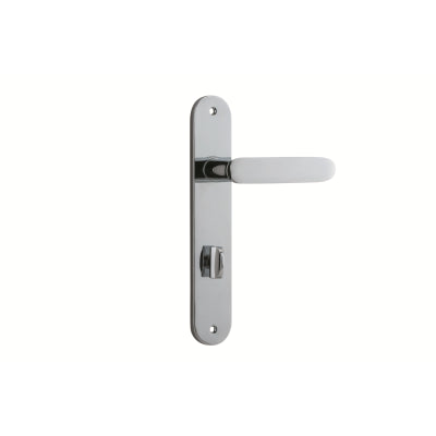 Iver Door Lever Bronte Oval Privacy Pair Polished Chrome CTC85mm L117xP53mm BPH240xW40mm