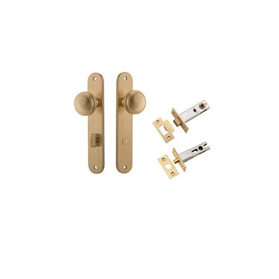 Iver Door Knob Paddington Oval Brushed Brass Privacy Kit