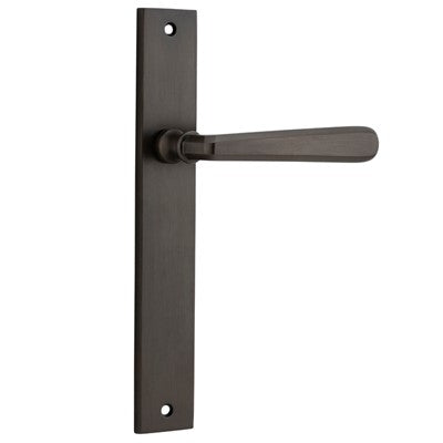 Iver Door Lever Copenhagen Rectangular Latch Pair Signature Brass L120xP57mm BPH240xW38mm