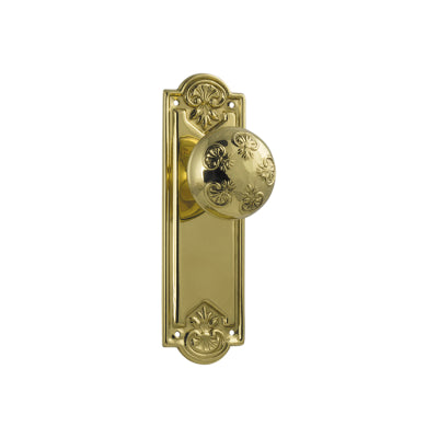 Tradco Door Knob Nouveau Latch Pair Polished Brass H188xW58xP60mm