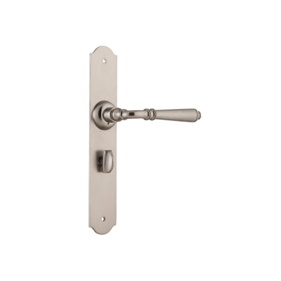 Tradco Door Lever Reims Privacy Pair Satin Nickel H240xW43xP70mm with privacy adaptor