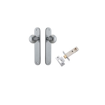 Iver Door Knob Guildford Oval Brushed Chrome Passage Kit