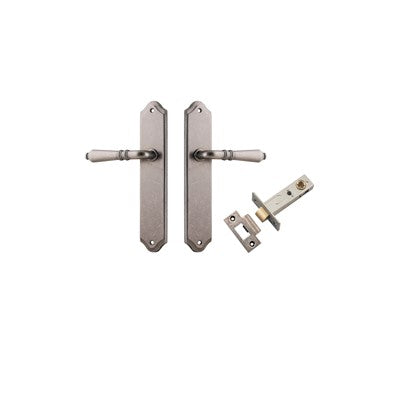 Iver Door Lever Sarlat Shouldered Distressed Nickel Passage Kit