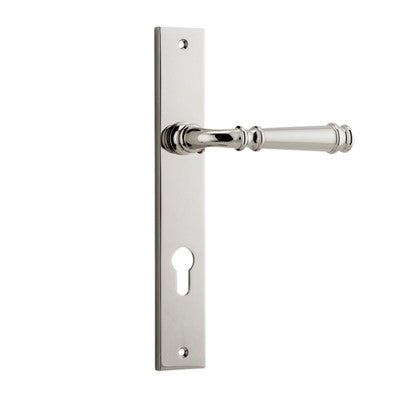 Iver Door Lever Verona Rectangular Euro Pair Polished Nickel CTC85mm L122xP56mm BPH240xW38mm