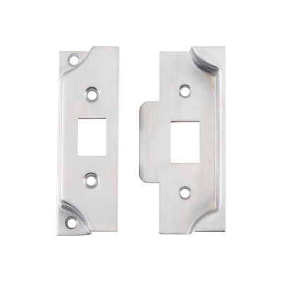 Tradco Tube Latch Split Cam Face Plate & Striker Kit Rebated Chrome Plated H90xW38mm