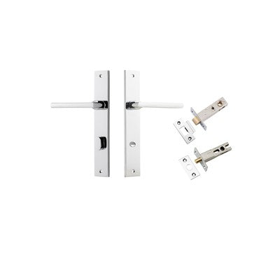 Iver Door Lever Baltimore Rectangular Polished Chrome Privacy Kit