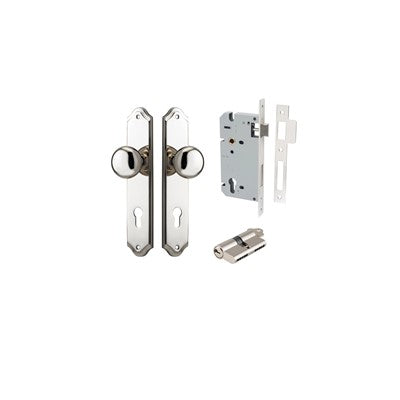 Iver Door Knob Cambridge Shouldered Polished Nickel Key / Key Entrance Kit