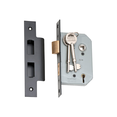 Tradco Mortice Lock 5 Lever Matt Black CTC57mm Backset 46mm