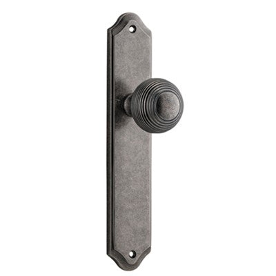 Iver Door Knob Guildford Shouldered Latch Pair Distressed Nickel D52xP74mm BPH250xW48mm