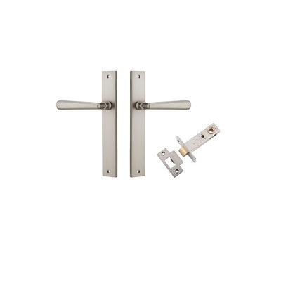 Iver Door Lever Copenhagen Rectangular Satin Nickel Passage Kit