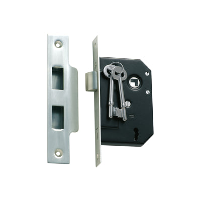 Tradco Mortice Lock 3 Lever Satin Chrome CTC57mm Backset 44mm