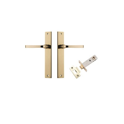 Iver Door Lever Annecy Rectangular Polished Brass Passage Kit