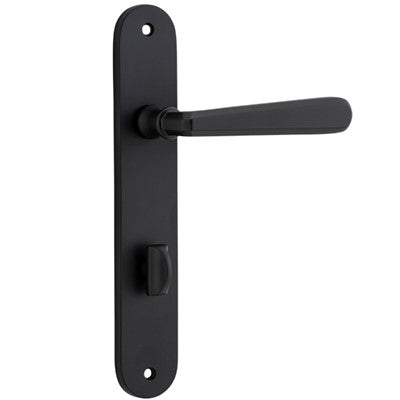 Iver Door Lever Copenhagen Oval Privacy Pair Matt Black CTC85mm L120xP57mm BPH240xW40mm