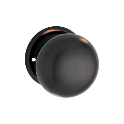 Tradco Door Knob Plain Round Rose Pair Antique Copper D54xP53mm BP54mm